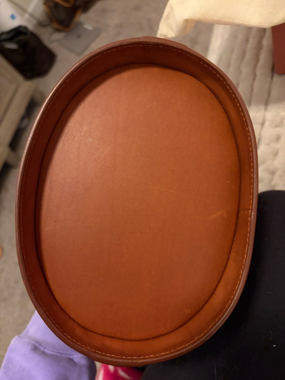 NEW IN BOX SEZANE Tan Leather Bucket Bag - Picture 7 of 8